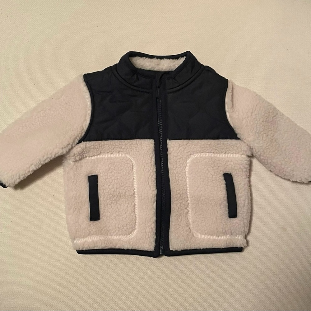 Unisex Cozy Sherpa Hybrid Zip Jacket for Baby